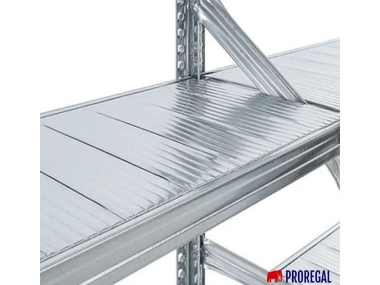 PROREGAL Fachbodenregal Proximo Stecksystem 250 x 450 x 32 cm 7 Ebenen Beidseitig Verzinkt