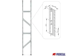 PROREGAL Fachbodenregal Proximo Stecksystem 250 x 450 x 32 cm 7 Ebenen Beidseitig Verzinkt