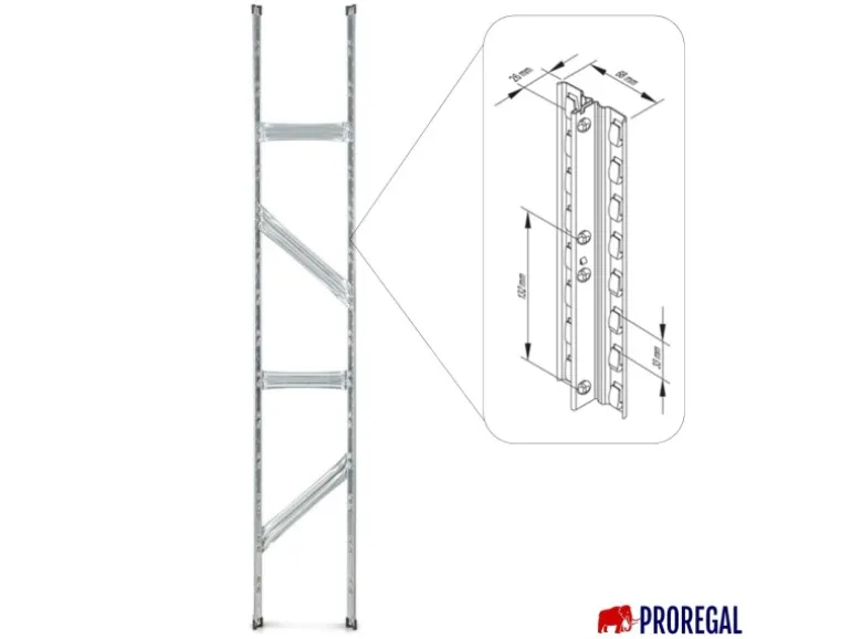PROREGAL Fachbodenregal Proximo Stecksystem 250 x 450 x 32 cm 7 Ebenen Beidseitig Verzinkt