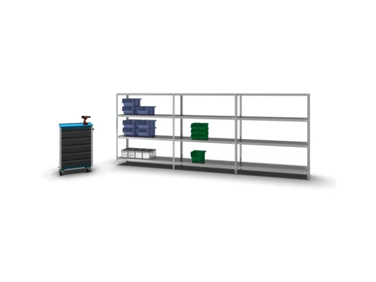 PROREGAL Fachbodenregal Schraubsystem Light-Duty Grundregal HxBxT 150 x 130 x 40 cm 4 Ebenen Fachlast 125 kg Beidseitig Nutzbar Verzinkt