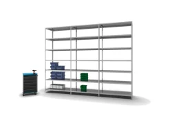 PROREGAL Fachbodenregal Schraubsystem Light-Duty Grundregal HxBxT 300 x 130 x 60 cm 7 Ebenen Fachlast 125 kg Beidseitig Nutzbar Verzinkt