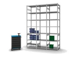 PROREGAL Fachbodenregal Stecksystem T-Profil Light-Duty Grundregal HxBxT 300 x 75 x 50 cm 7 Ebenen Fachlast 140 kg Beidseitig Nutzbar Verzinkt