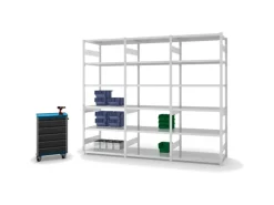 PROREGAL Fachbodenregal Stecksystem T-Profil Heavy-Duty Grundregal HxBxT 250 x 100 x 60 cm 6 Ebenen Fachlast 330 kg Beidseitig Nutzbar Lichtgrau