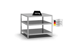 PROREGAL Fachbodenregal Schraubsystem Heavy-Duty Grundregal HxBxT 80 x 100 x 80 cm 3 Ebenen Fachlast 350 kg Beidseitig Nutzbar Verzinkt