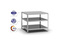 PROREGAL Fachbodenregal Schraubsystem Heavy-Duty Grundregal HxBxT 80 x 100 x 80 cm 3 Ebenen Fachlast 350 kg Beidseitig Nutzbar Verzinkt