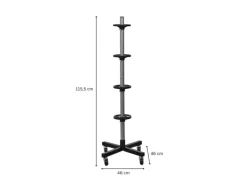 PROREGAL Fahrbarer Felgenbaum CARRERO für Autoreifen HxBxT 115,5 x 46 x 46 cm Bis Zu 4 Reifen Schwarz