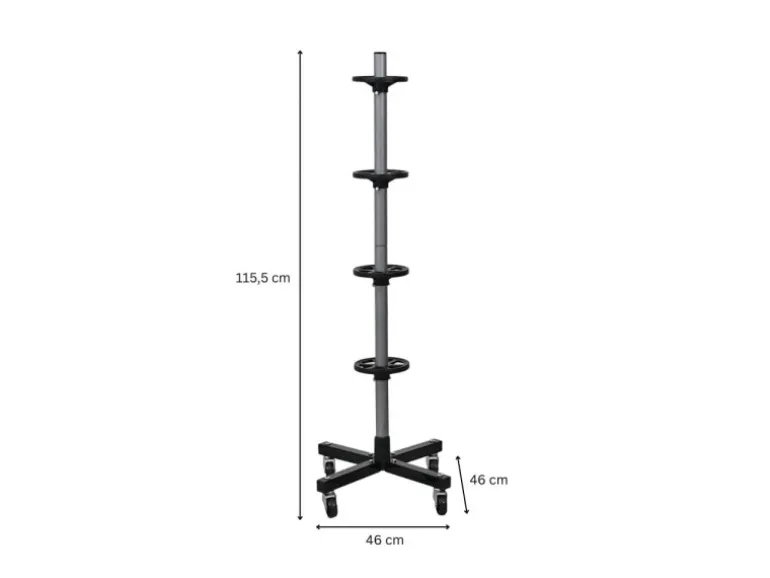 PROREGAL Fahrbarer Felgenbaum CARRERO für Autoreifen HxBxT 115,5 x 46 x 46 cm Bis Zu 4 Reifen Schwarz