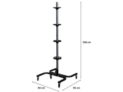 PROREGAL Fahrbarer Felgenbaum CARRERO XL Für 4 Autoreifen Bis 295 mm HxBxT 118 x 85 x 58 cm Schwarz Reifenständer