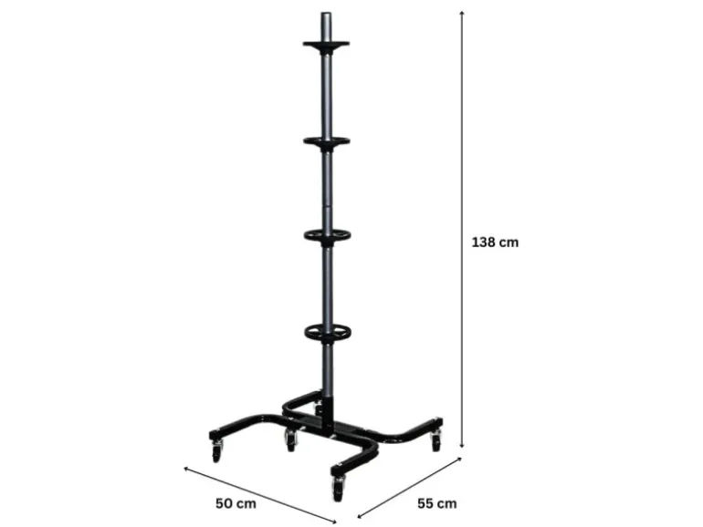 PROREGAL Fahrbarer Felgenbaum CARRERO XL Für 4 Autoreifen Bis 295 mm HxBxT 118 x 85 x 58 cm Schwarz Reifenständer