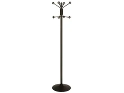 PROREGAL Freistehender Garderobenständer Mit 8 Haken Lackierter Stahl Höhe 173 cm Schwarz