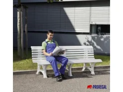 PROREGAL Gartenbank Jamaika 3 Sitzer Braun HxBxT 80 x 150 x 64cm Witterungskunststoff & UV Beständiger Kunststoff Parkbank Sitzbank
