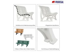 PROREGAL Gartenbank Jamaika 3 Sitzer Braun HxBxT 80 x 150 x 64cm Witterungskunststoff & UV Beständiger Kunststoff Parkbank Sitzbank