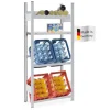 PROREGAL Getränkekisten- & Weinregal Chiemsee Vino HxBxT 175 x 81 x 33,5 cm 4 Kisten auf 2 Ebenen & 13 Flaschen auf 1 Ebene & Board Lichtgrau