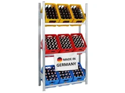 PROREGAL Getränkekistenregal Getränkeregal Chiemsee Made in Germany HxBxT 185 x 106 x 34 cm 9 Kisten auf 3 Ebenen Verzinkt