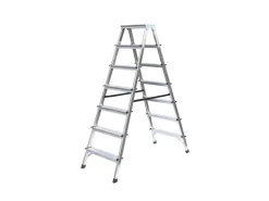 PROREGAL Haushaltsleiter Beidseitig Begehbar 2 x 7 Stufen