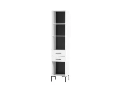 PROREGAL Hochschrank Panda HxBxT 195 x 40 x 40 cm 4 Fächern & 2 Schubladen Weiß