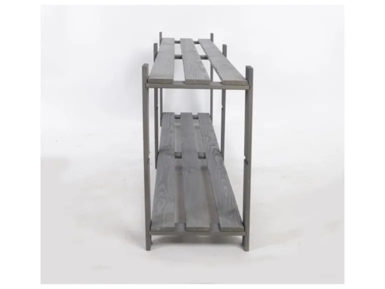 PROREGAL Holzregal Pinepeak HxBxT 50 x 170 x 28 cm 2 Fachboden 1,2 cm Dickes Kiefernholz Grau