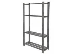 PROREGAL Holzregal Pinepeak HxBxT 150 x 80 x 28 cm 4 Fachboden 1,2 cm Dickes Kiefernholz Grau