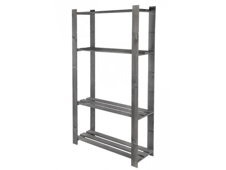 PROREGAL Holzregal Pinepeak HxBxT 150 x 80 x 28 cm 4 Fachboden 1,2 cm Dickes Kiefernholz Grau