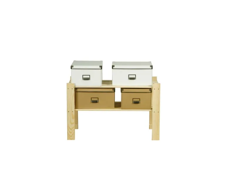 PROREGAL Holzregal Pinepeak HxBxT 50 x 80 x 28 cm 2 Fachboden 1,2 cm Dickes Kiefernholz Natur
