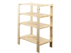 PROREGAL Holzregal Woodland HxBxT 115 x 80 x 50 cm Fachlast 120 kg 4 Fachboden Kiefernholz Natur