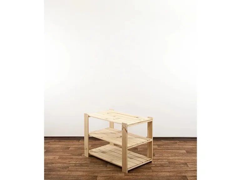 PROREGAL Holzregal Woodland HxBxT 64 x 80 x 50 cm Fachlast 120 kg 3 Fachboden Kiefernholz Natur