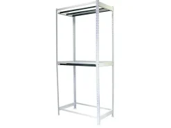 PROREGAL Kleiderstangenregal Metal Doppel HxBxT 300 x 90 x 75 cm Weiß Kleiderständer Garderobe Klamottenregal Stangenregal Regal