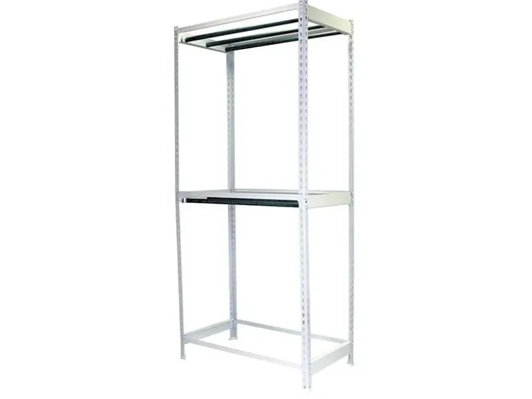 PROREGAL Kleiderstangenregal Metal Doppel HxBxT 300 x 90 x 75 cm Weiß Kleiderständer Garderobe Klamottenregal Stangenregal Regal