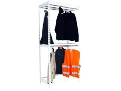 PROREGAL Kleiderstangenregal Metal Doppel HxBxT 300 x 120 x 75 cm Weiß Kleiderständer Garderobe Klamottenregal Stangenregal Regal