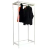 PROREGAL Kleiderstangenregal Metal Einzel HxBxT 200 x 90 x 50 cm Weiß Kleiderständer Garderobe Klamottenregal Stangenregal Regal