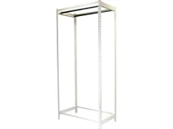 PROREGAL Kleiderstangenregal Metal Einzel HxBxT 200 x 90 x 50 cm Weiß Kleiderständer Garderobe Klamottenregal Stangenregal Regal