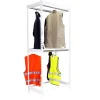 PROREGAL Kleiderstangenregal Metal Doppel HxBxT 250 x 90 x 75 cm Weiß Kleiderständer Garderobe Klamottenregal Stangenregal Regal