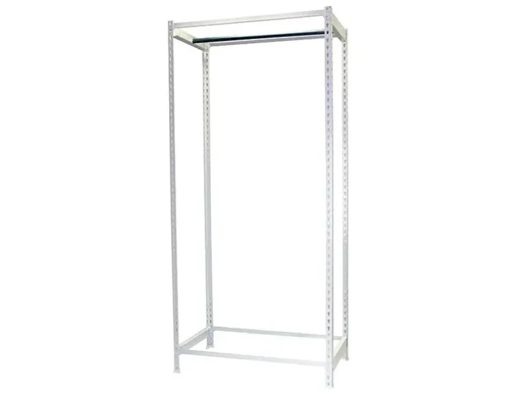 PROREGAL Kleiderstangenregal Metal Einzel HxBxT 150 x 90 x 50 cm Weiß Kleiderständer Garderobe Klamottenregal Stangenregal Regal