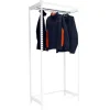 PROREGAL Kleiderstangenregal Metal Einzel HxBxT 150 x 120 x 50 cm Weiß Kleiderständer Garderobe Klamottenregal Stangenregal Regal