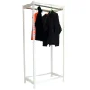 PROREGAL Kleiderstangenregal Metal Einzel HxBxT 200 x 120 x 50 cm Weiß Kleiderständer Garderobe Klamottenregal Stangenregal Regal