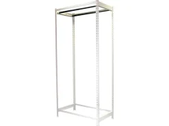 PROREGAL Kleiderstangenregal Metal Einzel HxBxT 200 x 120 x 50 cm Weiß Kleiderständer Garderobe Klamottenregal Stangenregal Regal