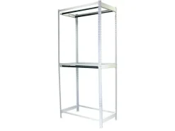 PROREGAL Kleiderstangenregal Metal Doppel HxBxT 200 x 90 x 75 cm Weiß Kleiderständer Garderobe Klamottenregal Stangenregal Regal
