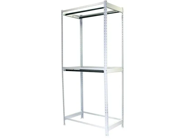 PROREGAL Kleiderstangenregal Metal Doppel HxBxT 200 x 90 x 75 cm Weiß Kleiderständer Garderobe Klamottenregal Stangenregal Regal