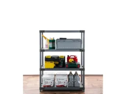 PROREGAL Kunststoffregal Grey Bear Low HxBxT 138 x 90 x 46 cm Fachlast 120 kg Grau