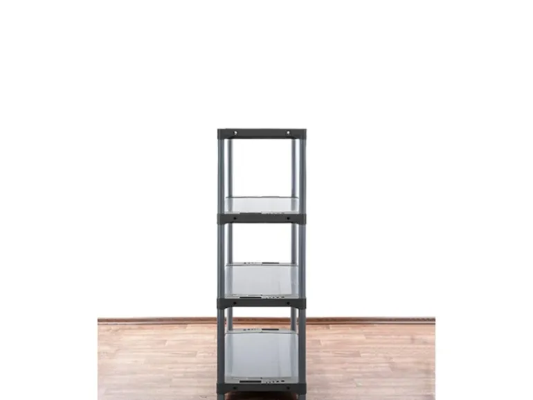 PROREGAL Kunststoffregal Grey Bear Low HxBxT 138 x 90 x 46 cm Fachlast 120 kg Grau