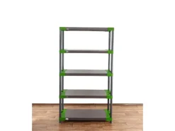 PROREGAL Kunststoffregal Grey Bear Tall HxBxT 180 x 110 x 46 cm Fachlast 120 kg Grau/Grün