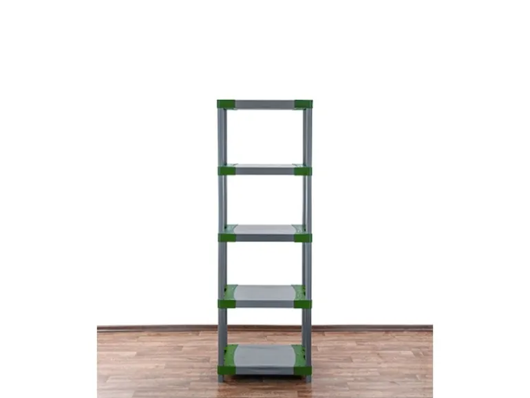 PROREGAL Kunststoffregal Grey Bear Tall HxBxT 180 x 70 x 46 cm Fachlast 120 kg Grau/Grün