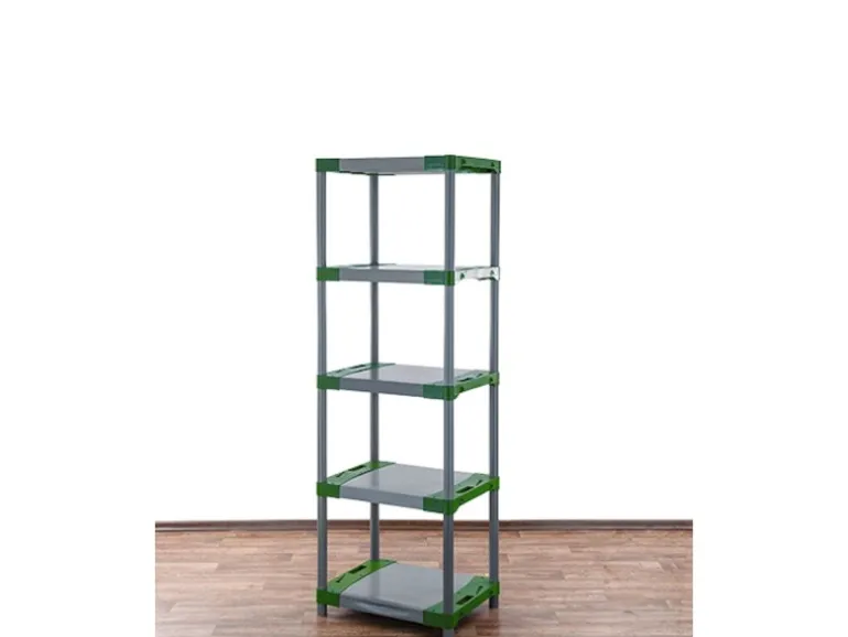 PROREGAL Kunststoffregal Grey Bear Tall HxBxT 180 x 70 x 46 cm Fachlast 120 kg Grau/Grün