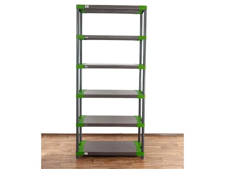 PROREGAL Kunststoffregal Big Grey Bear Extra-Tall HxBxT 220 x 100 x 46 cm Fachlast 160 kg Grau/Grün