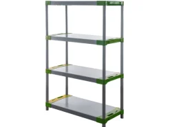 PROREGAL Kunststoffregal Big Grey Bear Low HxBxT 138 x 80 x 46 cm Fachlast 160 kg Grau/Grün