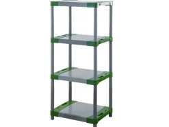 PROREGAL Kunststoffregal Big Grey Bear Low HxBxT 138 x 70 x 46 cm Fachlast 160 kg Grau/Grün