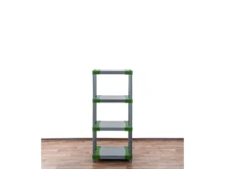 PROREGAL Kunststoffregal Big Grey Bear Low HxBxT 138 x 70 x 46 cm Fachlast 160 kg Grau/Grün