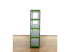 PROREGAL Kunststoffregal Grey Bear Tall HxBxT 180 x 140 x 46 cm Fachlast 70 kg Grau/Grün