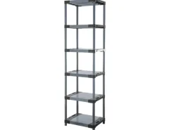 PROREGAL Kunststoffregal Grey Bear Extra-Tall HxBxT 220 x 70 x 46 cm Fachlast 120 kg Grau