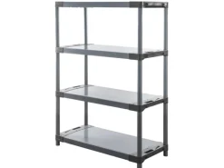 PROREGAL Kunststoffregal Grey Bear Low HxBxT 138 x 120 x 46 cm Fachlast 120 kg Grau
